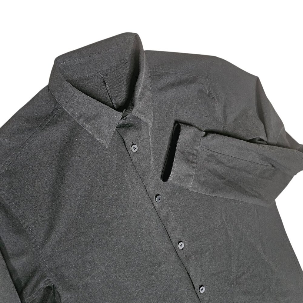 Lululemon Men's Dress Shirt Small Black Long Sleeve Stretch Preppy Office Party